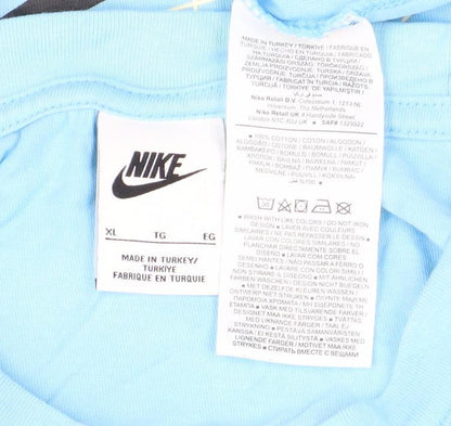 Nike Men’s Blue XL Graphic Logo Sports T-Shirt Cotton Crew Neck