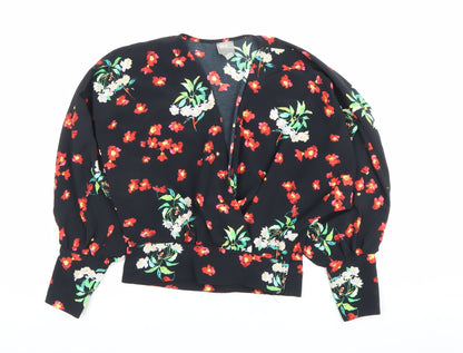 Womens UK Size 4 ASOS Black Kimono Blouse