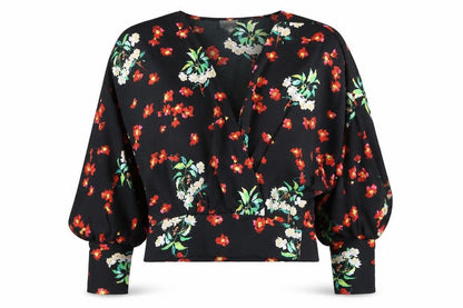 Womens UK Size 4 ASOS Black Kimono Blouse