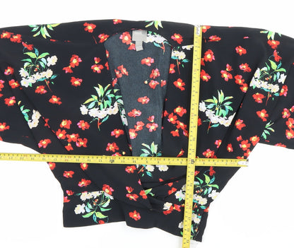 Womens UK Size 4 ASOS Black Kimono Blouse