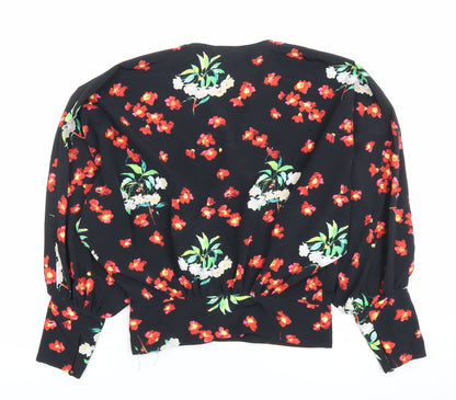 Womens UK Size 4 ASOS Black Kimono Blouse