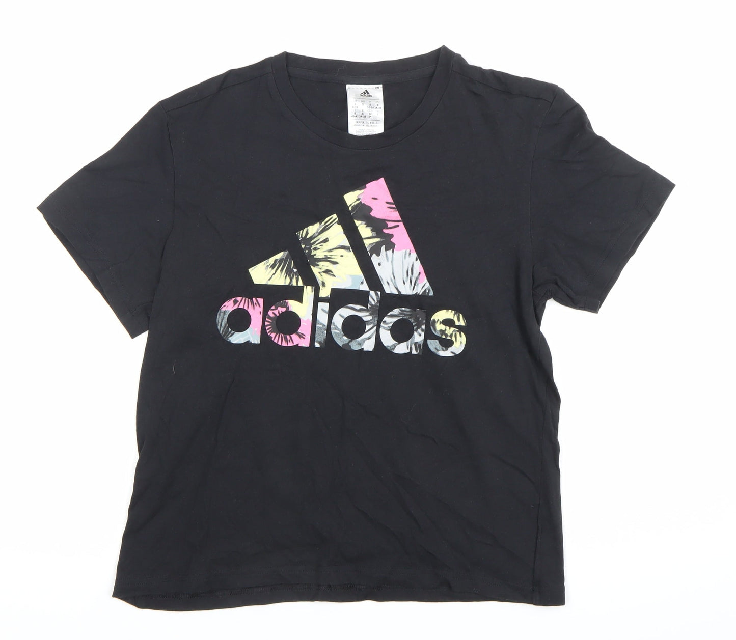 Womens UK Size S adidas Black Basic T-Shirt