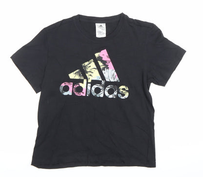 Womens UK Size S adidas Black Basic T-Shirt