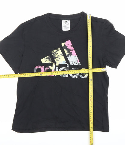 Womens UK Size S adidas Black Basic T-Shirt