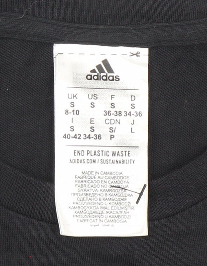 Womens UK Size S adidas Black Basic T-Shirt
