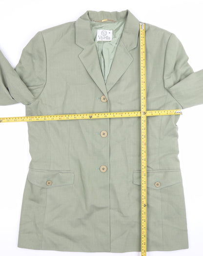 Viyella Womens Green Size 14 Single Breasted Suit Jacket