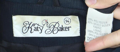 Katy Baker Women’s Black Size 14 Suit Jacket Six-Button Lined