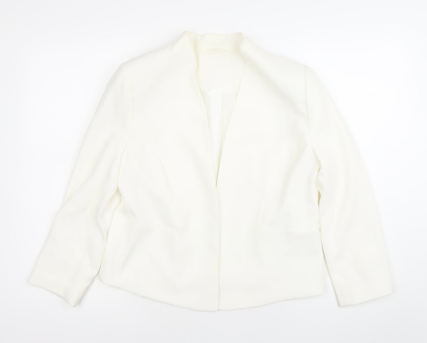Wallis Women’s White Shawl Collar Suit Jacket Size 12 Work Formal