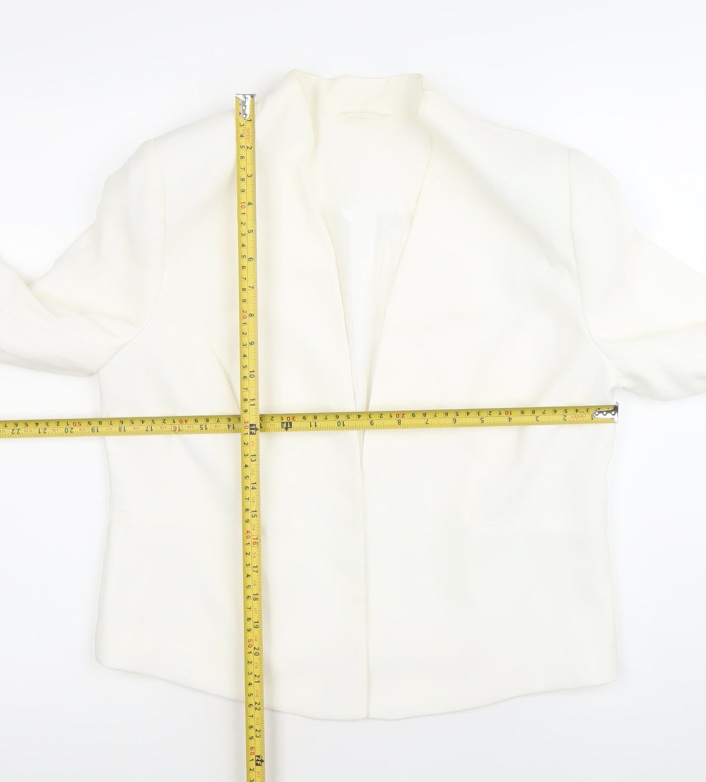 Wallis Women’s White Shawl Collar Suit Jacket Size 12 Work Formal