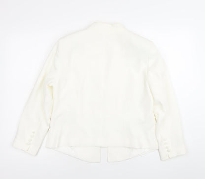 Wallis Women’s White Shawl Collar Suit Jacket Size 12 Work Formal