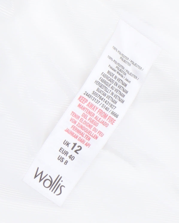 Wallis Women’s White Shawl Collar Suit Jacket Size 12 Work Formal