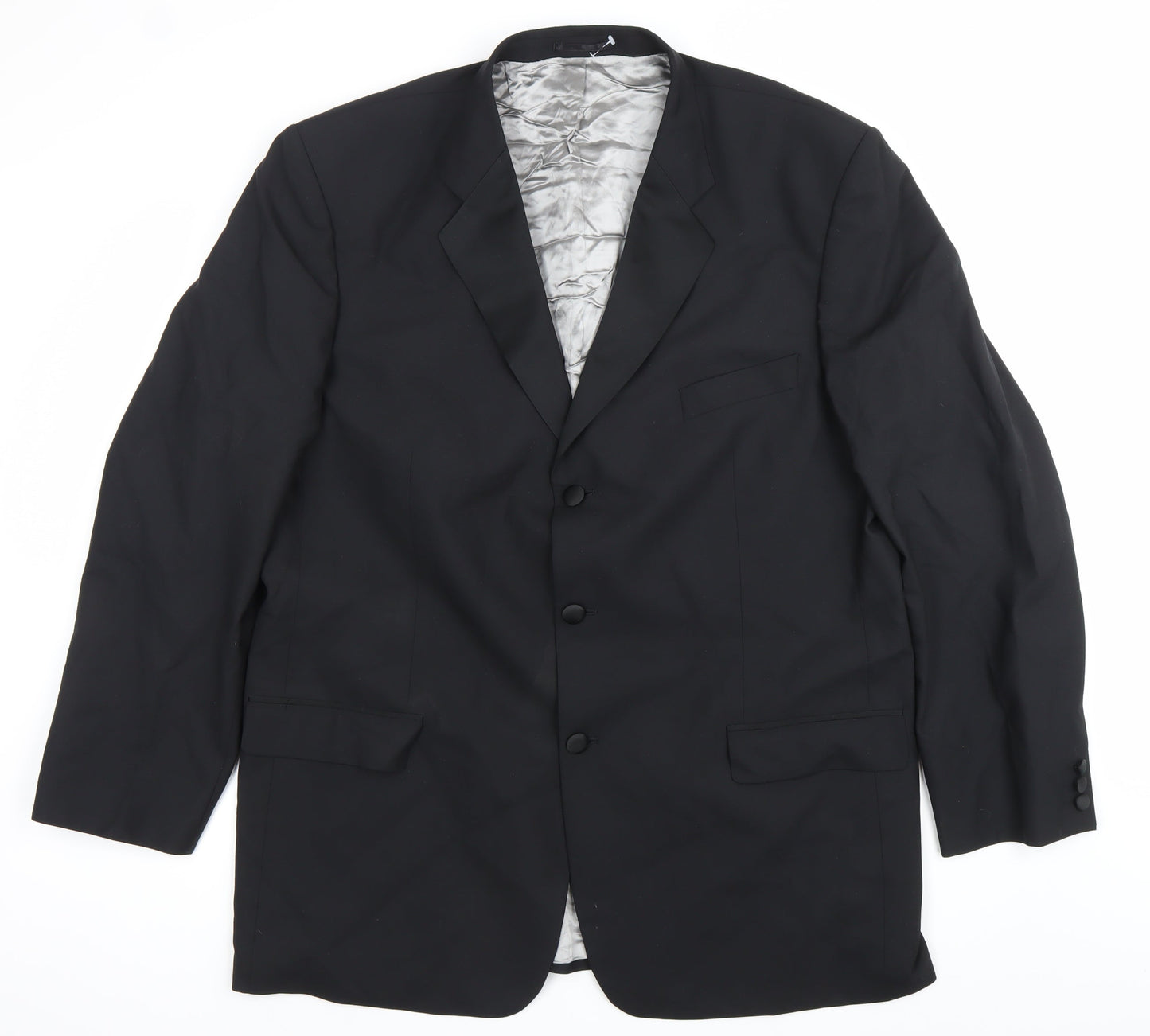 Balmain Men Black 46L Wool Blend Single-Breasted Blazer Jacket