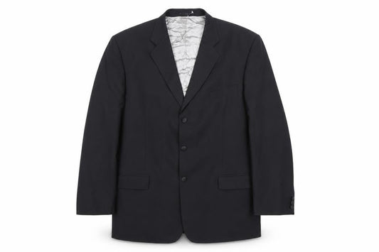Balmain Men Black 46L Wool Blend Single-Breasted Blazer Jacket