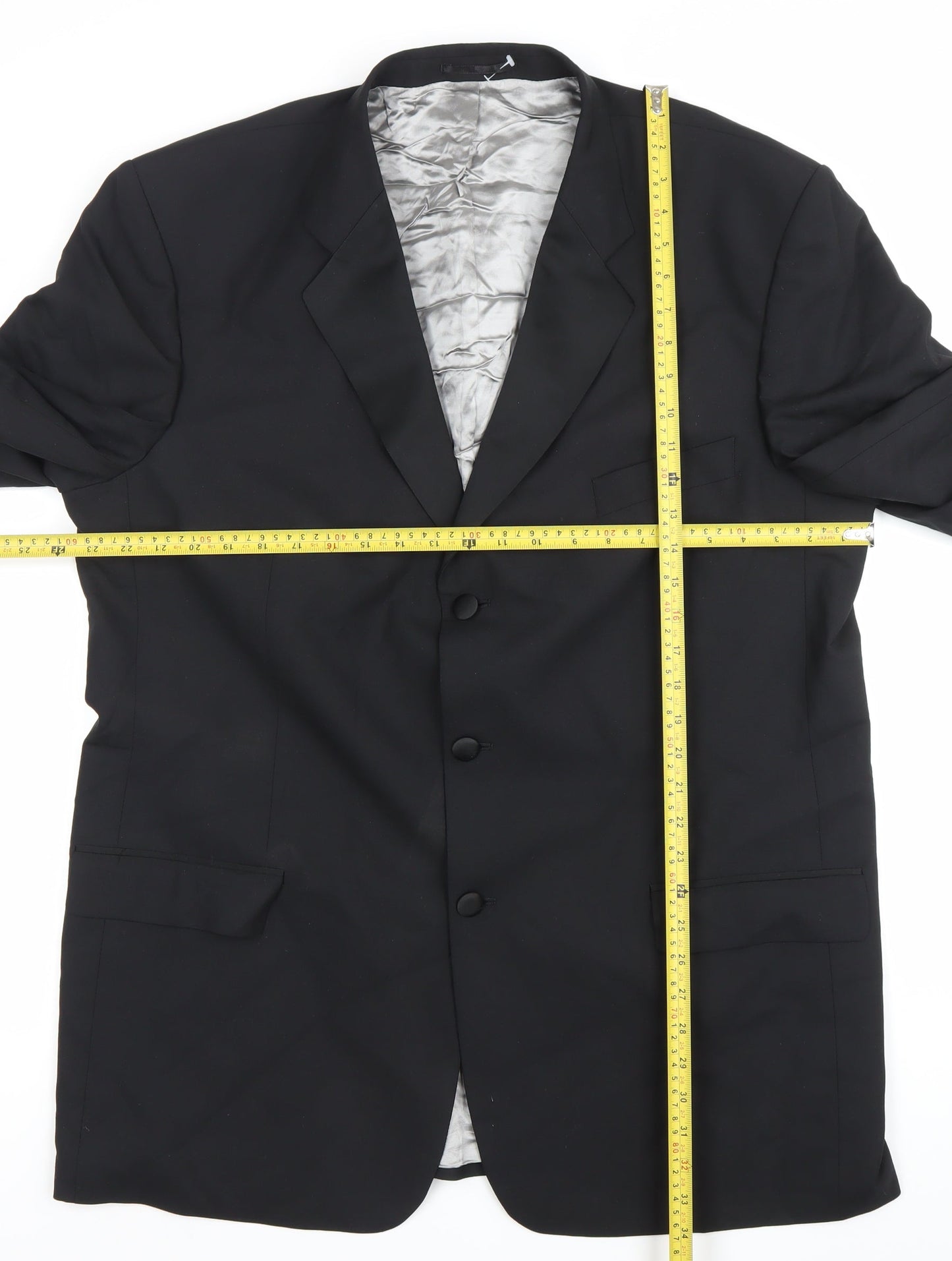 Balmain Men Black 46L Wool Blend Single-Breasted Blazer Jacket