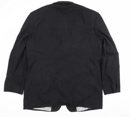 Balmain Men Black 46L Wool Blend Single-Breasted Blazer Jacket