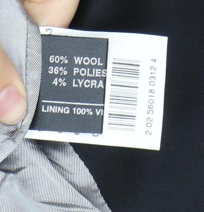 Balmain Men Black 46L Wool Blend Single-Breasted Blazer Jacket