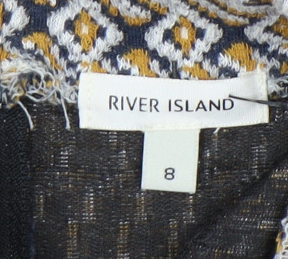 Womens UK Size 8 River Island Multicoloured Tunic Blouse