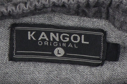 Kangol Mens Grey Cotton Henley Jumper Size L Long Sleeve Casual