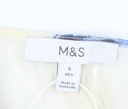 Womens UK Size 6 Marks and Spencer Multicoloured Wrap Blouse