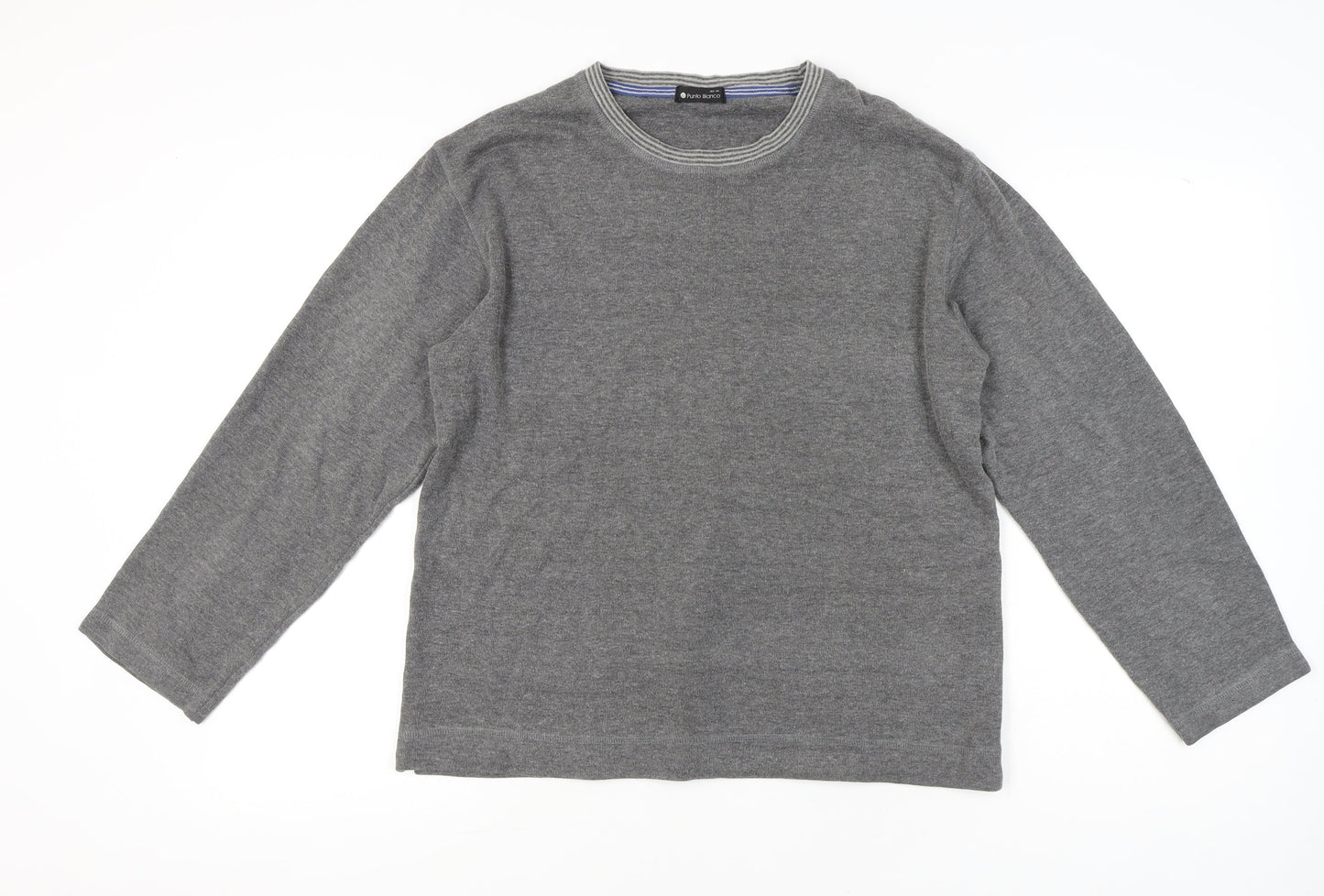 Punto Blanco Men’s Grey Cotton Blend M Crew Neck Pullover Jumper