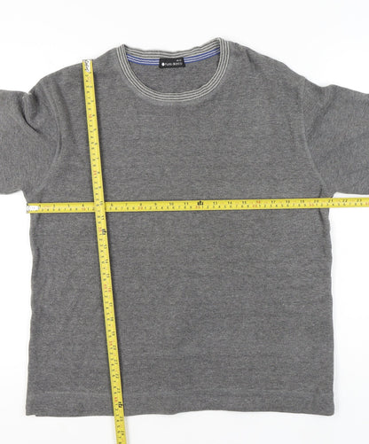 Punto Blanco Men’s Grey Cotton Blend M Crew Neck Pullover Jumper