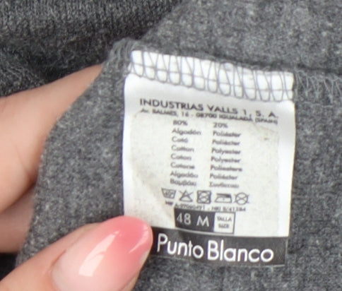 Punto Blanco Men’s Grey Cotton Blend M Crew Neck Pullover Jumper