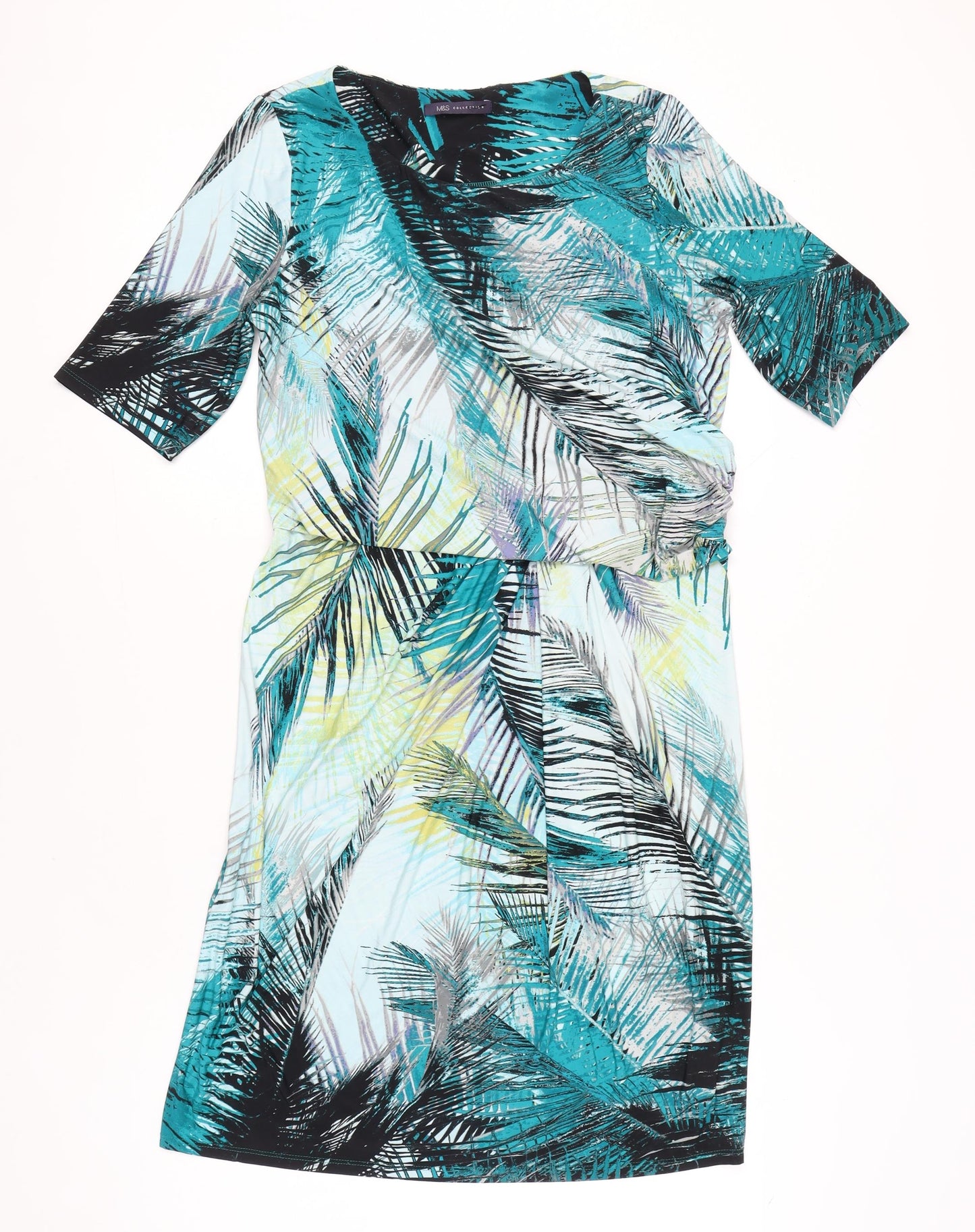 Marks and Spencer Womens Multicoloured Tropical Sheath Dress Size 14