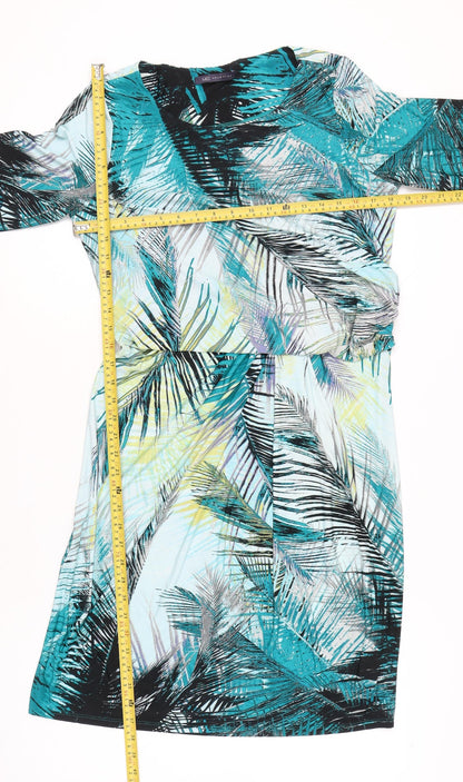 Marks and Spencer Womens Multicoloured Tropical Sheath Dress Size 14