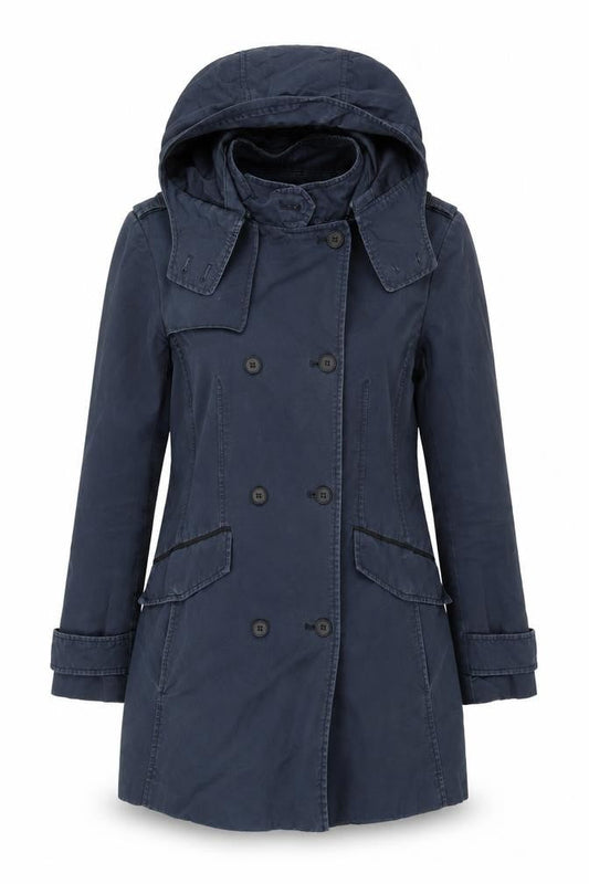 Womens UK Size S Zara Blue Trench Coat