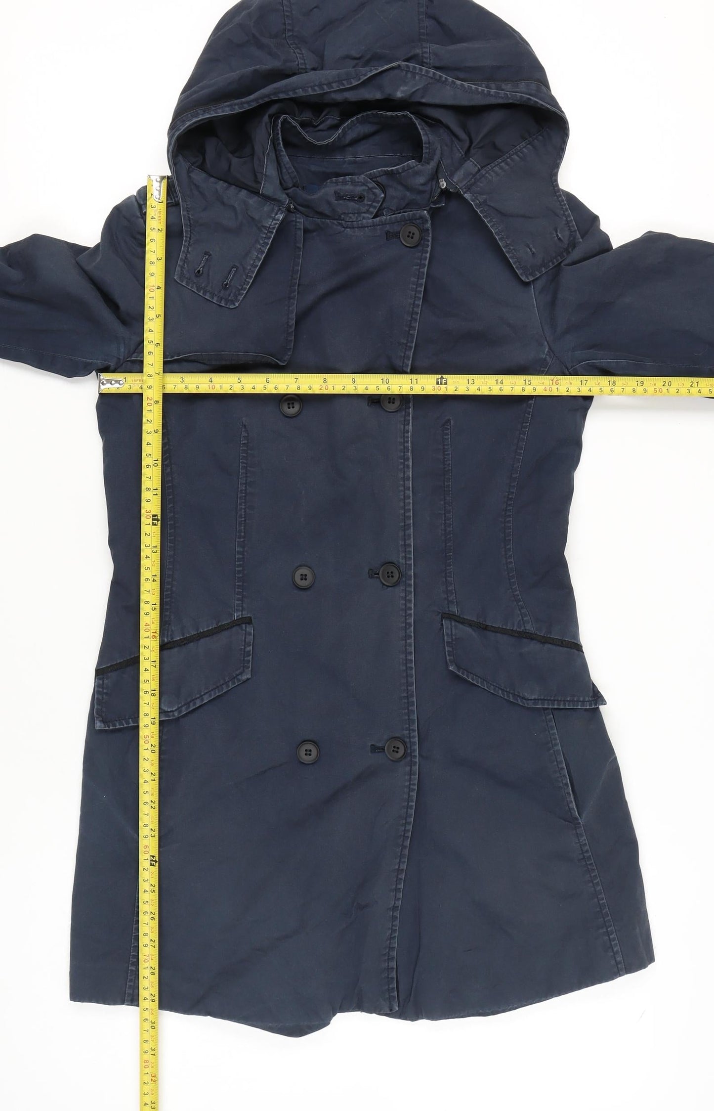 Womens UK Size S Zara Blue Trench Coat