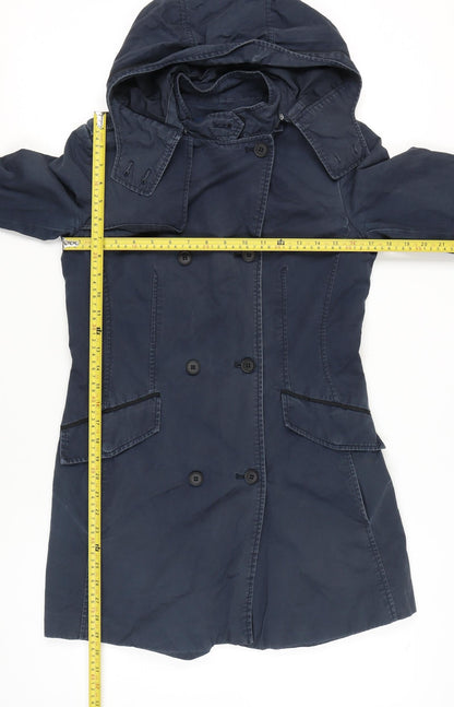 Womens UK Size S Zara Blue Trench Coat