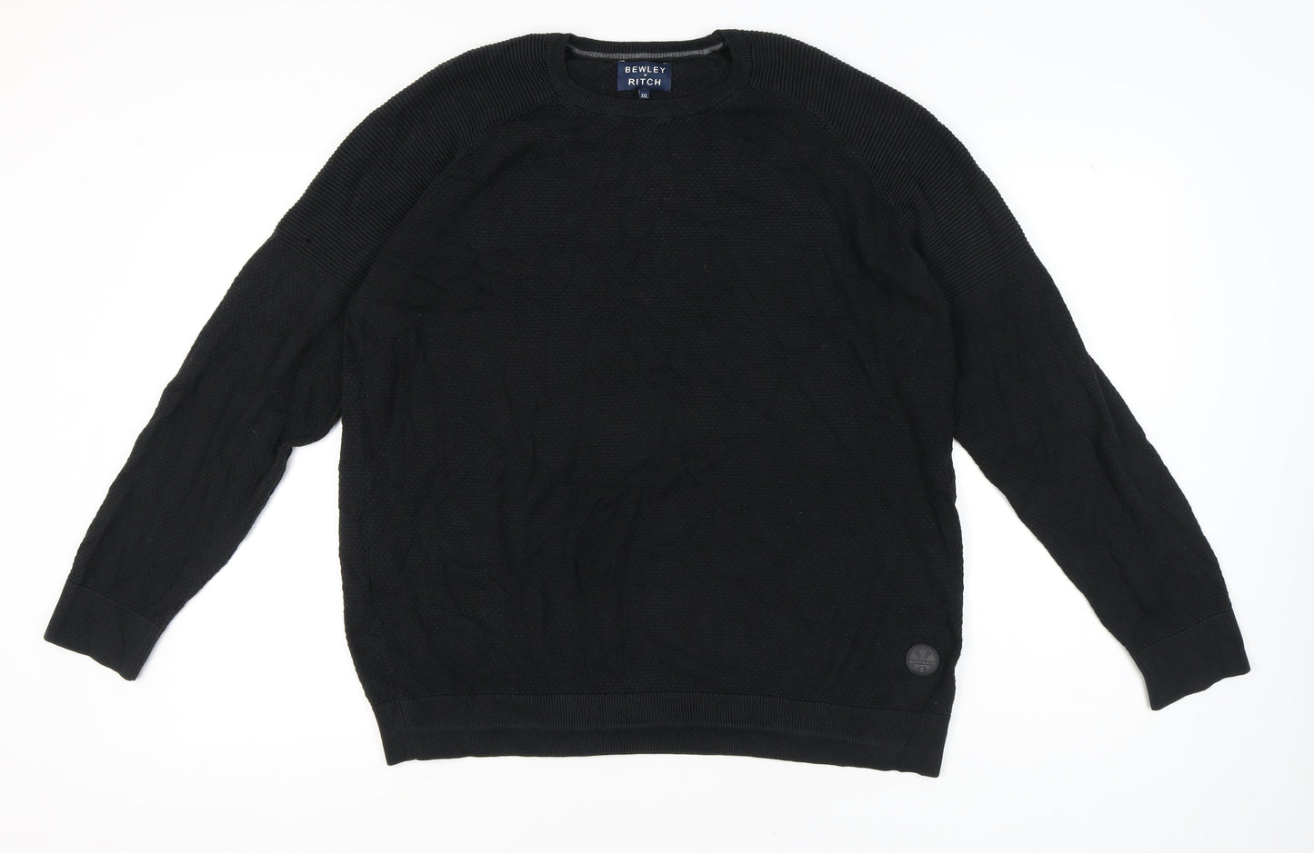 Bewley & Ritch Men’s Black 2XL Pullover Cotton Blend Jumper
