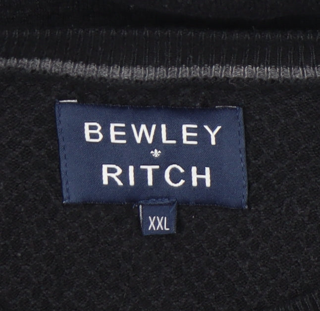 Bewley & Ritch Men’s Black 2XL Pullover Cotton Blend Jumper