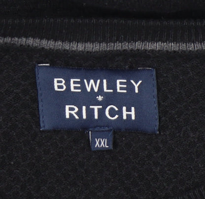 Bewley & Ritch Men’s Black 2XL Pullover Cotton Blend Jumper