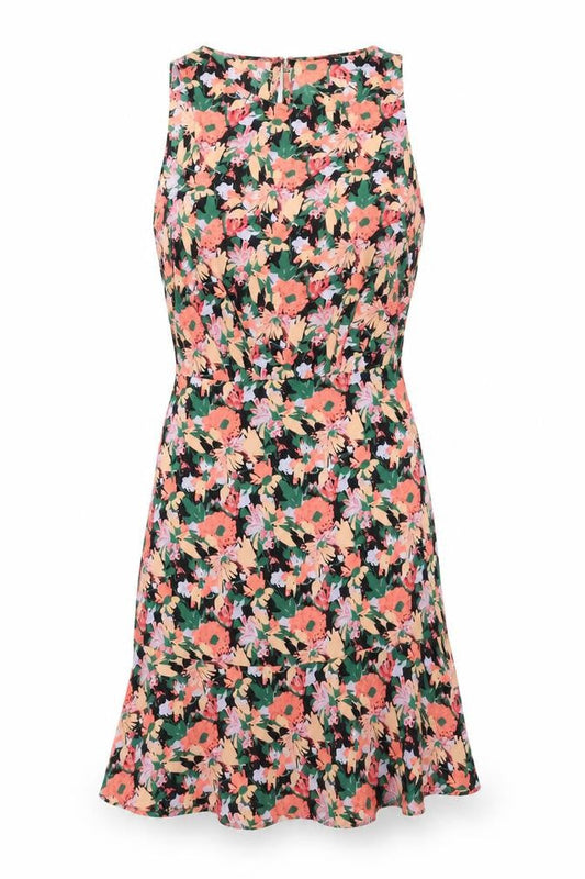 Front view of J.Crew Mercantile Women’s Multicoloured Floral Fit & Flare Dress, size UK 8