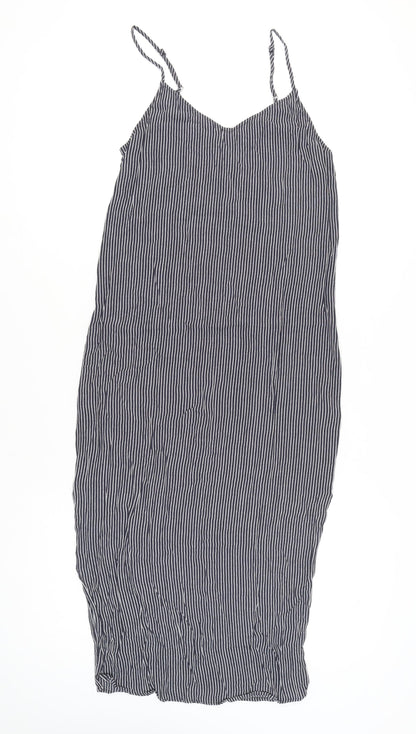 Marks and Spencer Women’s Blue Striped Midi Slip Dress Size 10