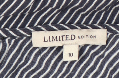 Marks and Spencer Women’s Blue Striped Midi Slip Dress Size 10