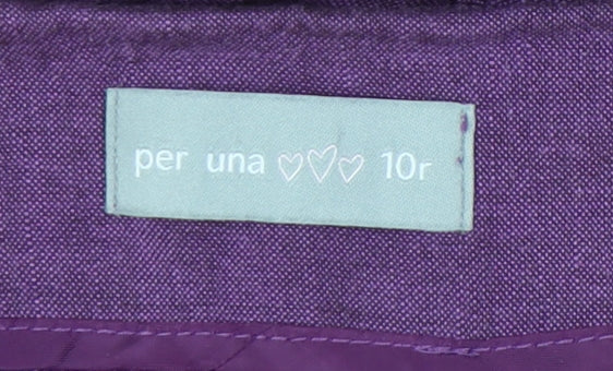 Marks and Spencer Women’s Purple Linen A-Line Midi Skirt Size 10