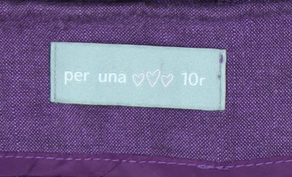 Marks and Spencer Women’s Purple Linen A-Line Midi Skirt Size 10