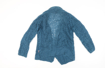 Womens UK Size 8 Fat Face Blue Cardigan Jumper