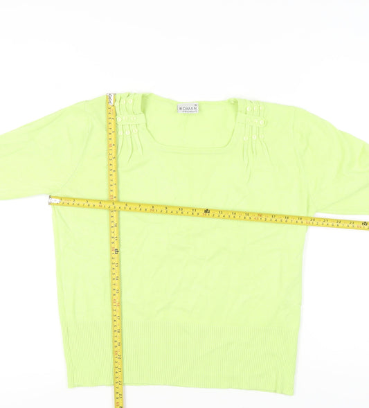 Womens UK Size 16 Roman Originals Green Pullover Jumper