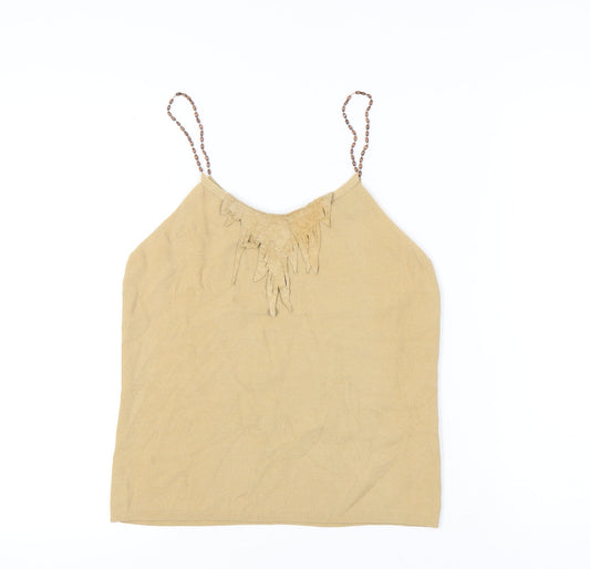 Betty Barclay Women’s Beige Tank Camisole Top Size 14 Fringe Viscose