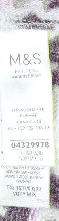 Womens UK Size 18 Marks and Spencer Multicoloured Classic Blouse