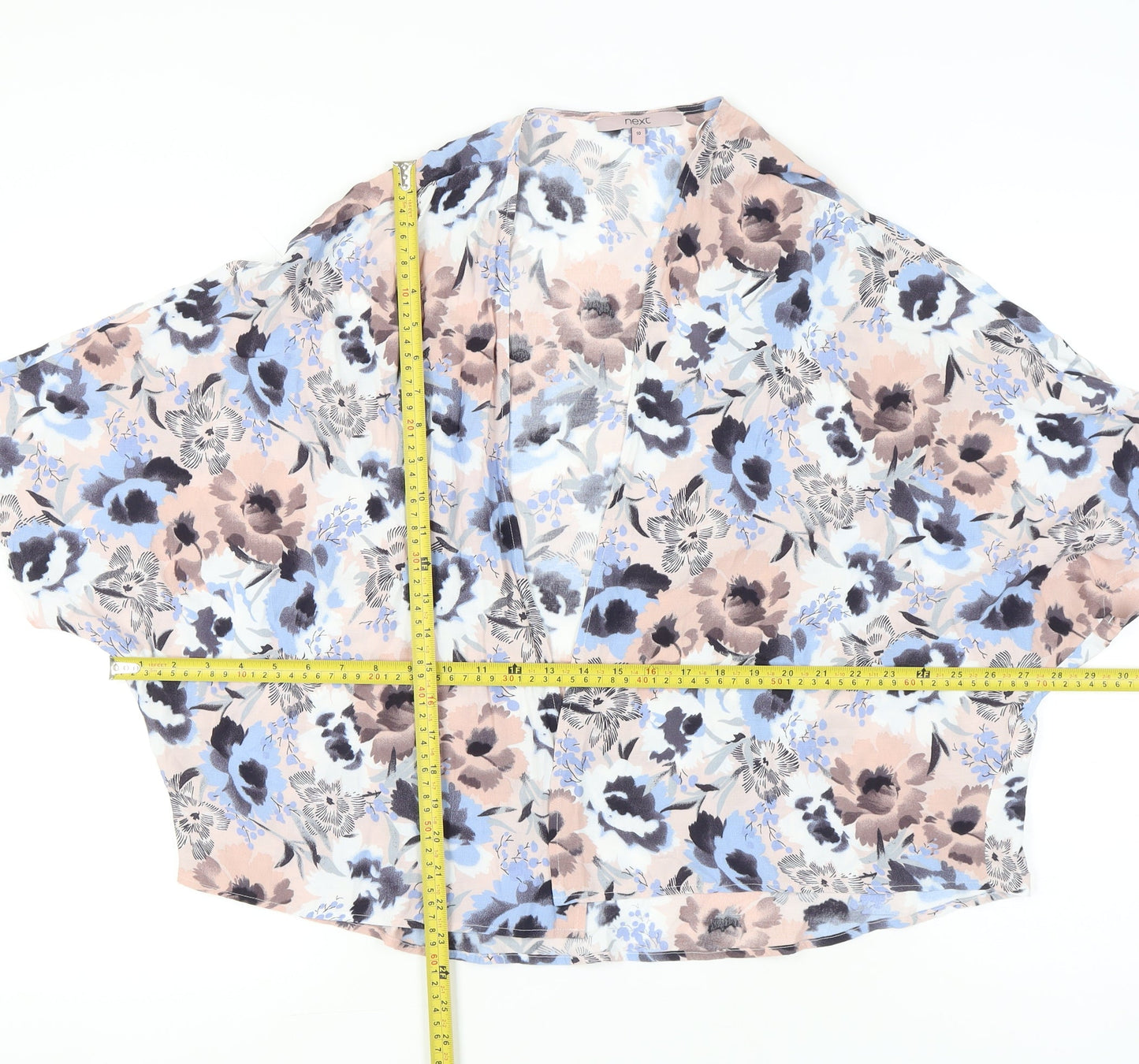 Womens UK Size 10 NEXT Multicoloured Kimono Blouse