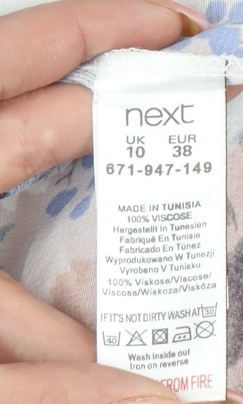 Womens UK Size 10 NEXT Multicoloured Kimono Blouse