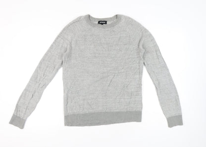 Express Men’s Grey Cotton Crew Neck Jumper Size L Regular Fit
