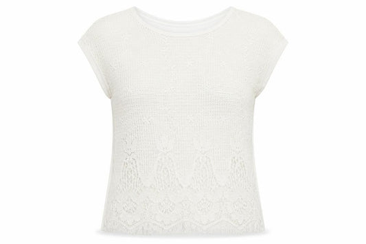 Womens UK Size 8 Pull&Bear Ivory Basic T-Shirt