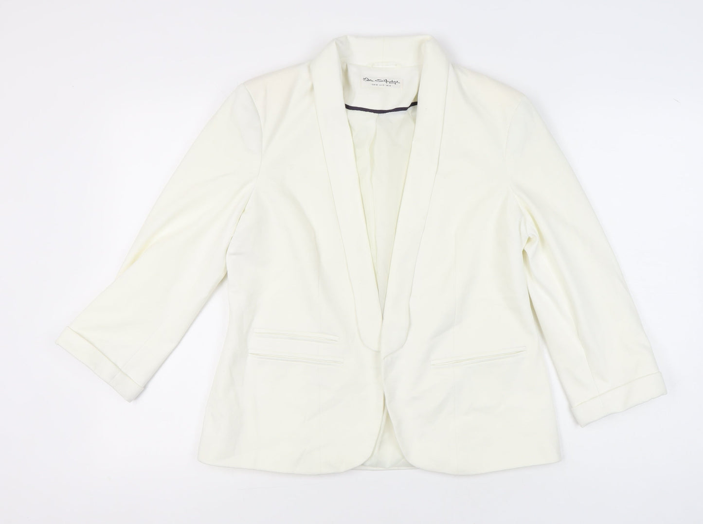Miss Selfridge Women’s White Shawl Collar Blazer Size 14