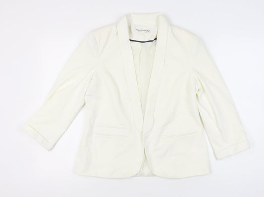 Miss Selfridge Women’s White Shawl Collar Blazer Size 14