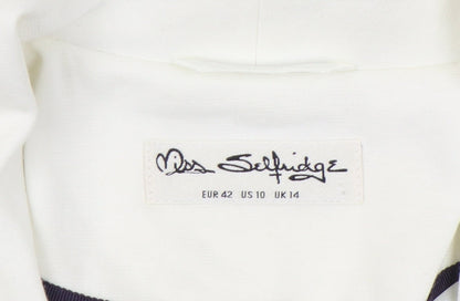 Miss Selfridge Women’s White Shawl Collar Blazer Size 14